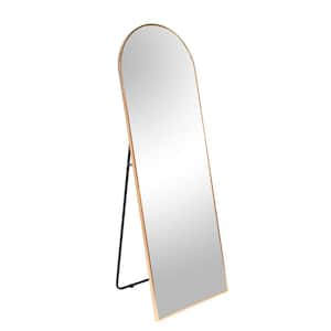 71 in.x 31 in. Gold Metal Arch Floor Mirror Full Length Mirror Wall Mirror Hanging/Leaning Arched-Top Full Body Mirror