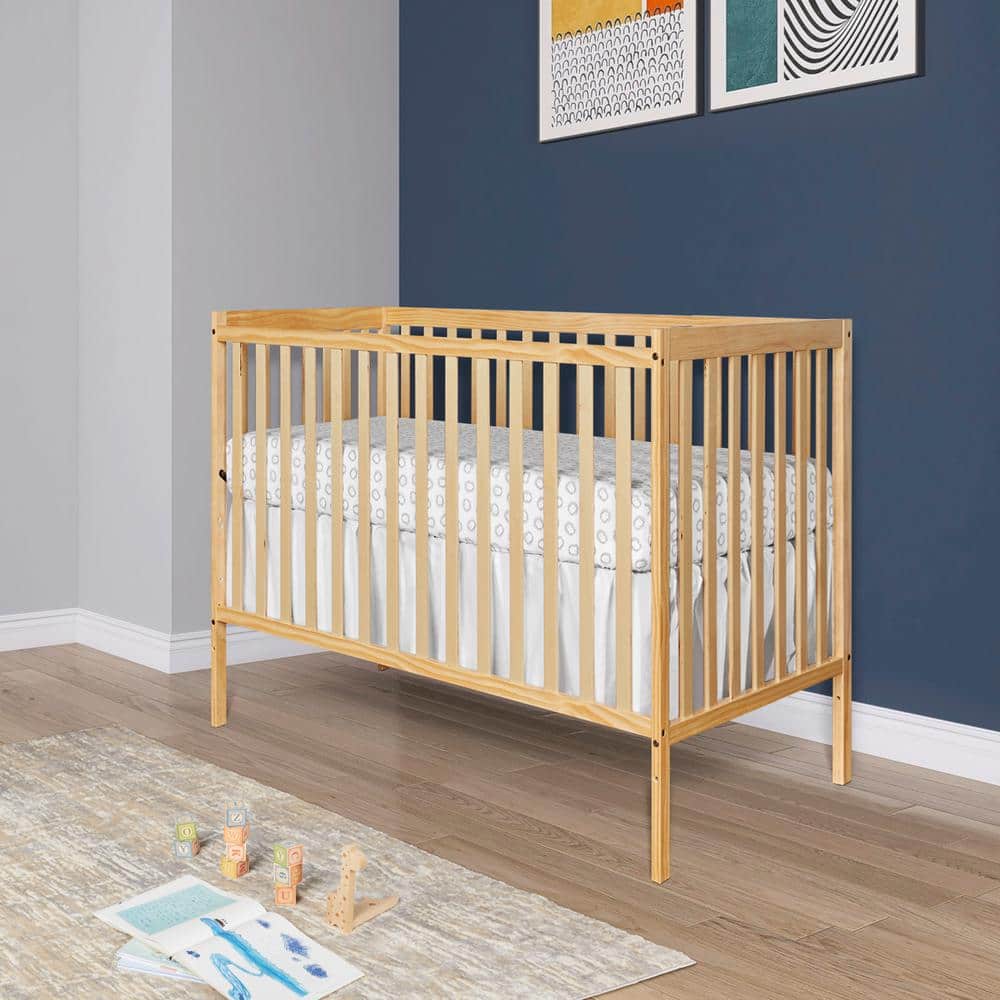 Natural Pinewood 5-in-1 Convertible Crib with Adjustable Mattress Support