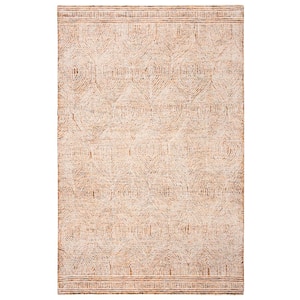 Abstract Ivory/Rust 5 ft. x 8 ft. Geometric Area Rug