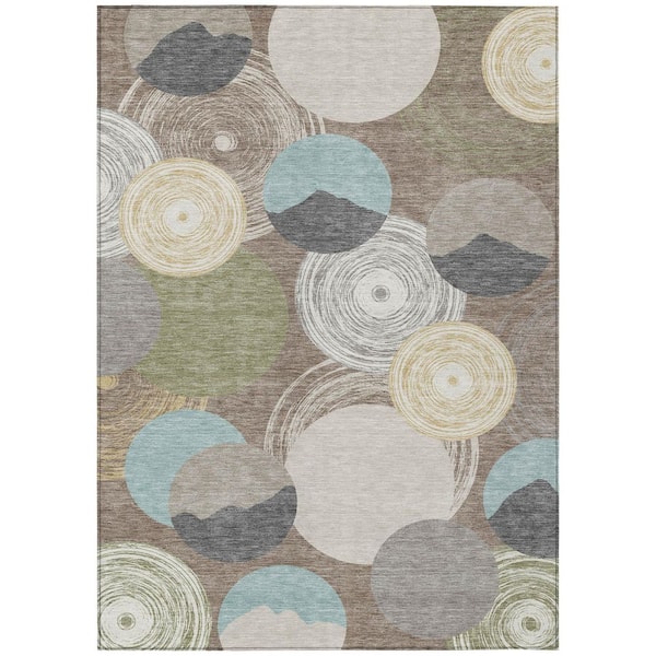 Chantille Machine Washable Indoor/Outdoor Abstract ACN2977 Taupe 10 ft. x 14 ft. Area Rug