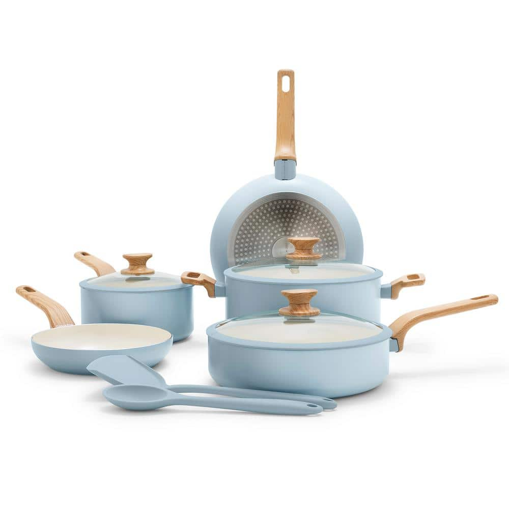 UPC 885837044614 product image for Essence 10-Piece Ceramic Nonstick Cookware Set in Blue Haze | upcitemdb.com