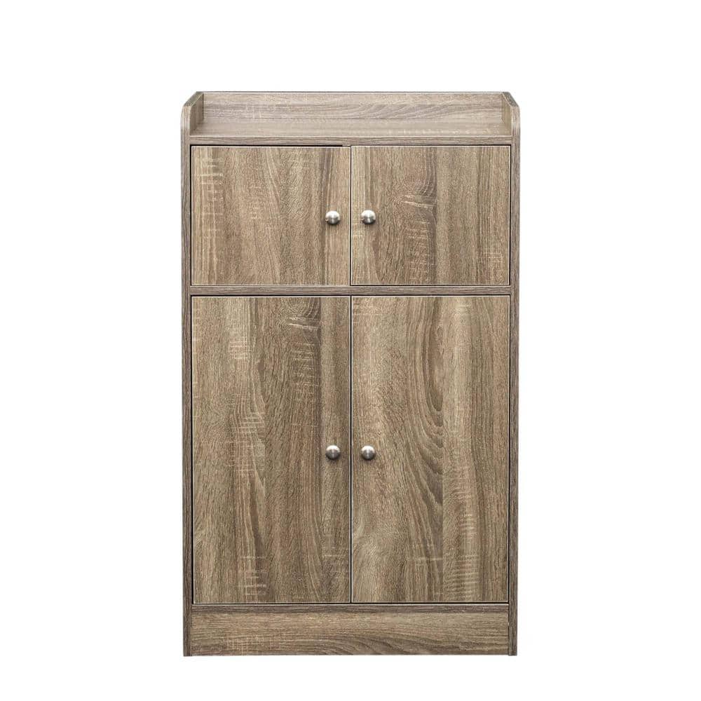 23.62 in. W x 10.63 in. D x 39.37 in. H Brown Linen Cabinet Kitchen Storage