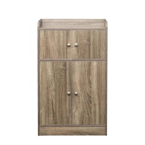23.62 in. W x 10.63 in. D x 39.37 in. H Brown Linen Cabinet Kitchen Storage Cabinet with Door, Cupboard, Sideboard