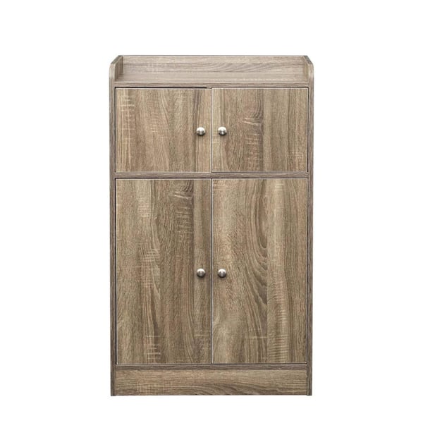 Unbranded 23.62 in. W x 10.63 in. D x 39.37 in. H Brown Linen Cabinet Kitchen Storage Cabinet with Door, Cupboard, Sideboard