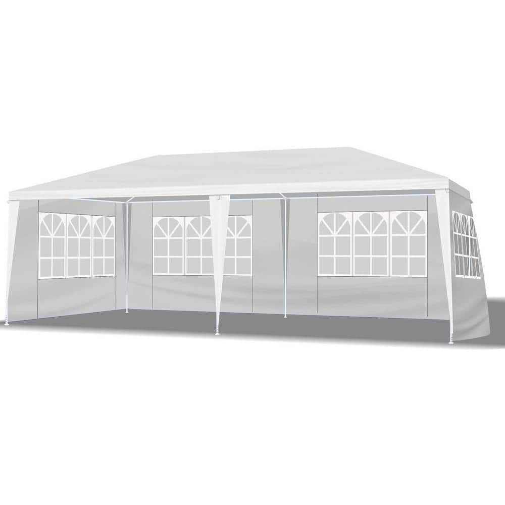 10 ft. x 20 ft. Outdoor Party Tent with 4 Removable Sidewalls, Waterproof Canopy Patio Wedding Gazebo, White price history on PriceWatchPro