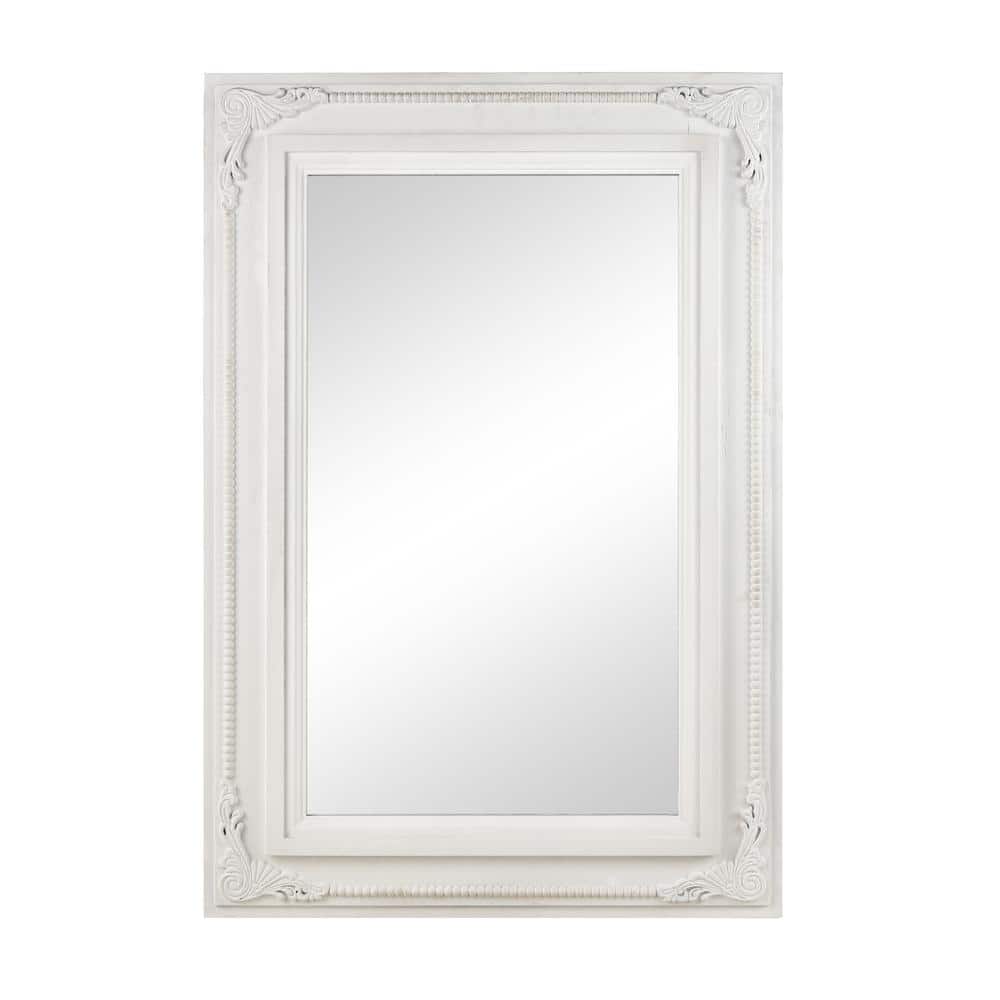 Marlo 26.5 in. W x 38.75 in. H Wood White Wall Mirror