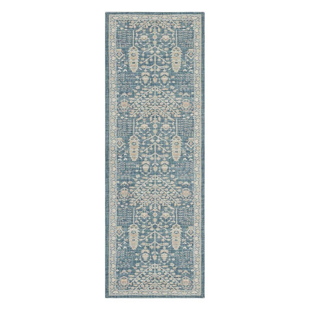 Mohawk Home Amelia Forest Blue 2 ft. x 6 ft. Machine Washable
