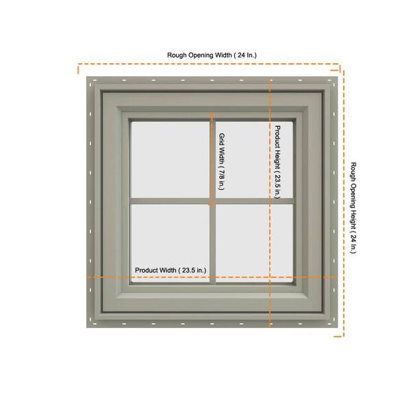JELD-WEN 23.5 in. x 23.5 in. V-4500 Series Desert Sand Vinyl Left