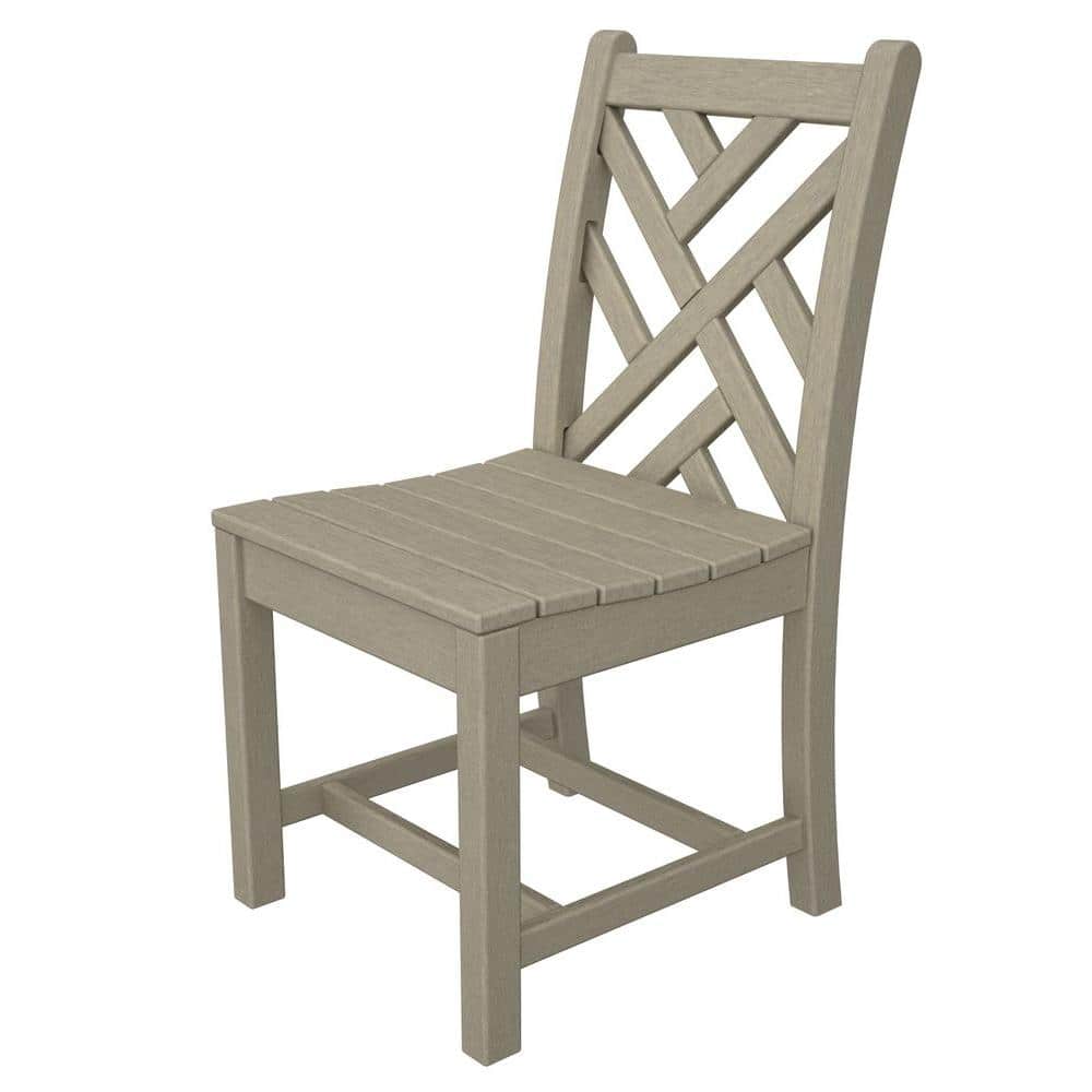 POLYWOOD Chippendale Sand All-Weather Plastic Outdoor Dining Side Chair  CDD100SA The Home Depot