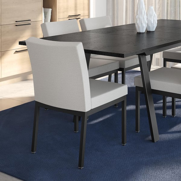 Amisco Perry Light Grey Polyester / Black Metal Dining Chair (Set of 2)