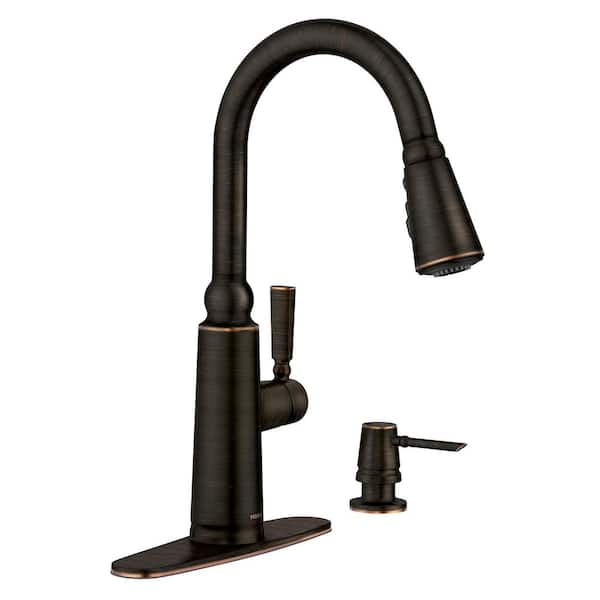 MOEN Coretta Single-Handle Pull-Down Sprayer Kitchen Faucet with Reflex and Power Boost in Mediterranean Bronze