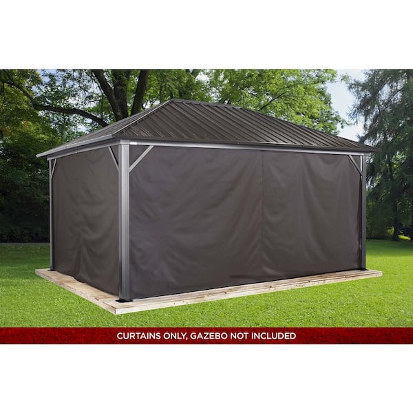 Genova 12 ft. x 16 ft. Brown Polyester Curtains For Gazebo