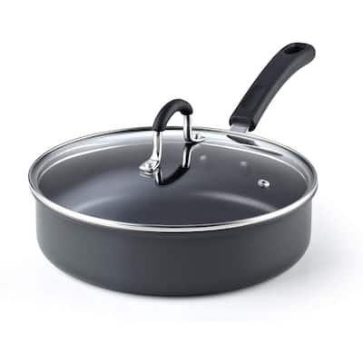 3 Quart 10 in. Nonstick Anodized Aluminum Saute Frying Pan with Lid