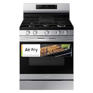 Samsung Samsung NX60T8751SG 6.0 cu. ft. Flex Duo™ Front Control Slide-in Gas  Convection Range with Smart Dial & Air Fry - Black stainless steel -  National Appliance Liquidators
