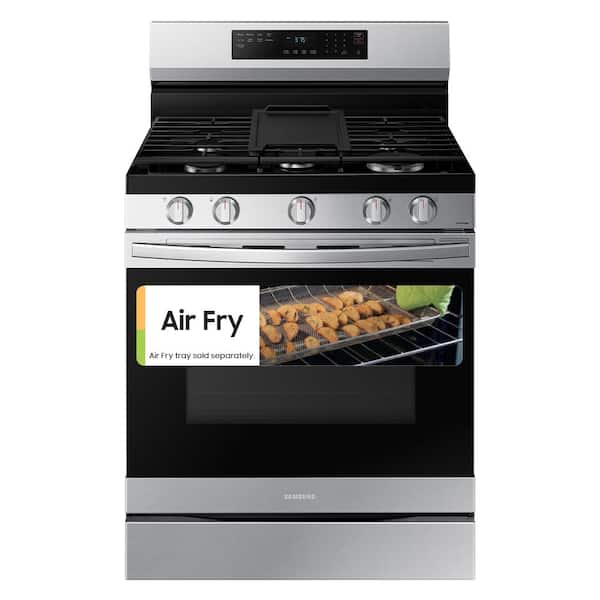 Samsung 6 cu. ft. Smart Wi-Fi Enabled Convection Gas Range with No Preheat AirFry in Stainless Steel