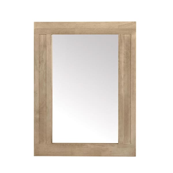 Aberdeen 24 in. W x 32 in. H Rectangular Framed Wall Mount Bathroom Vanity Mirror in Antique Oak