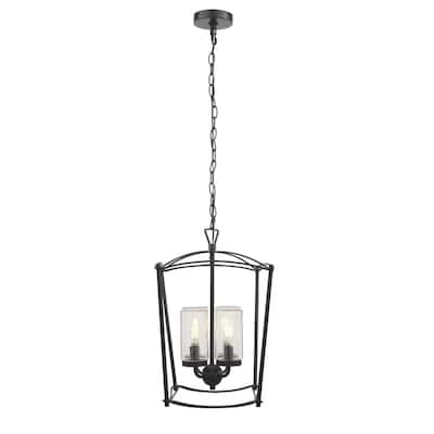 Tercero 4-Light Matte Black Outdoor Foyer Pendant