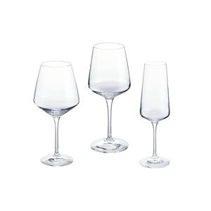 Genoa Lead-Free Crystal 26.5 fl. oz. Red Wine, 15.5 fl. oz. White Wine and 12 fl. oz. Champagne Glasses (Set of 12)