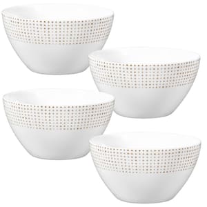 Khaki Hammock 5-3/4 in., 20 fl. oz. Khaki Porcelain All-Purpose Bowls (Set of 4)