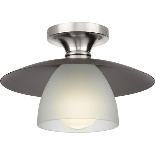 Progress Lighting Trimble Collection 1-Light Brushed Nickel 12 in. Semi ...