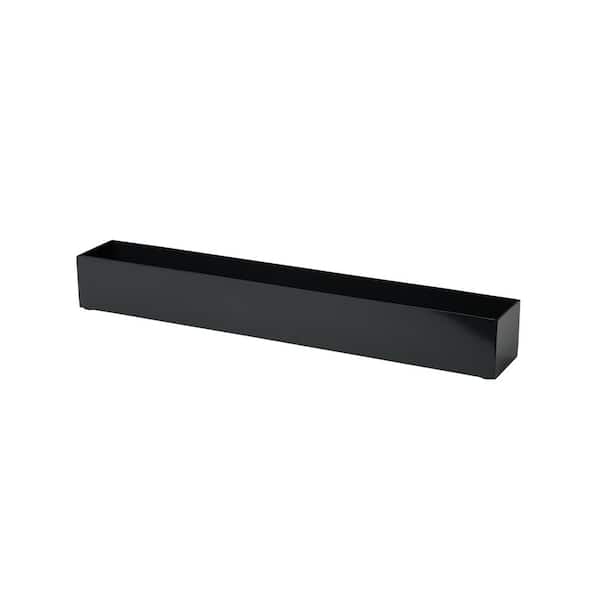 Unbranded 24 in. x 3.5 in. x 3 in. H Black Stainless Steel Trough Planter