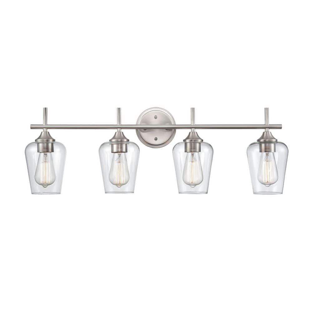 Ashford 31 in. 4-Light Brushed Nickel Vanity Light with Clear Glass Shade price history on PriceWatchPro