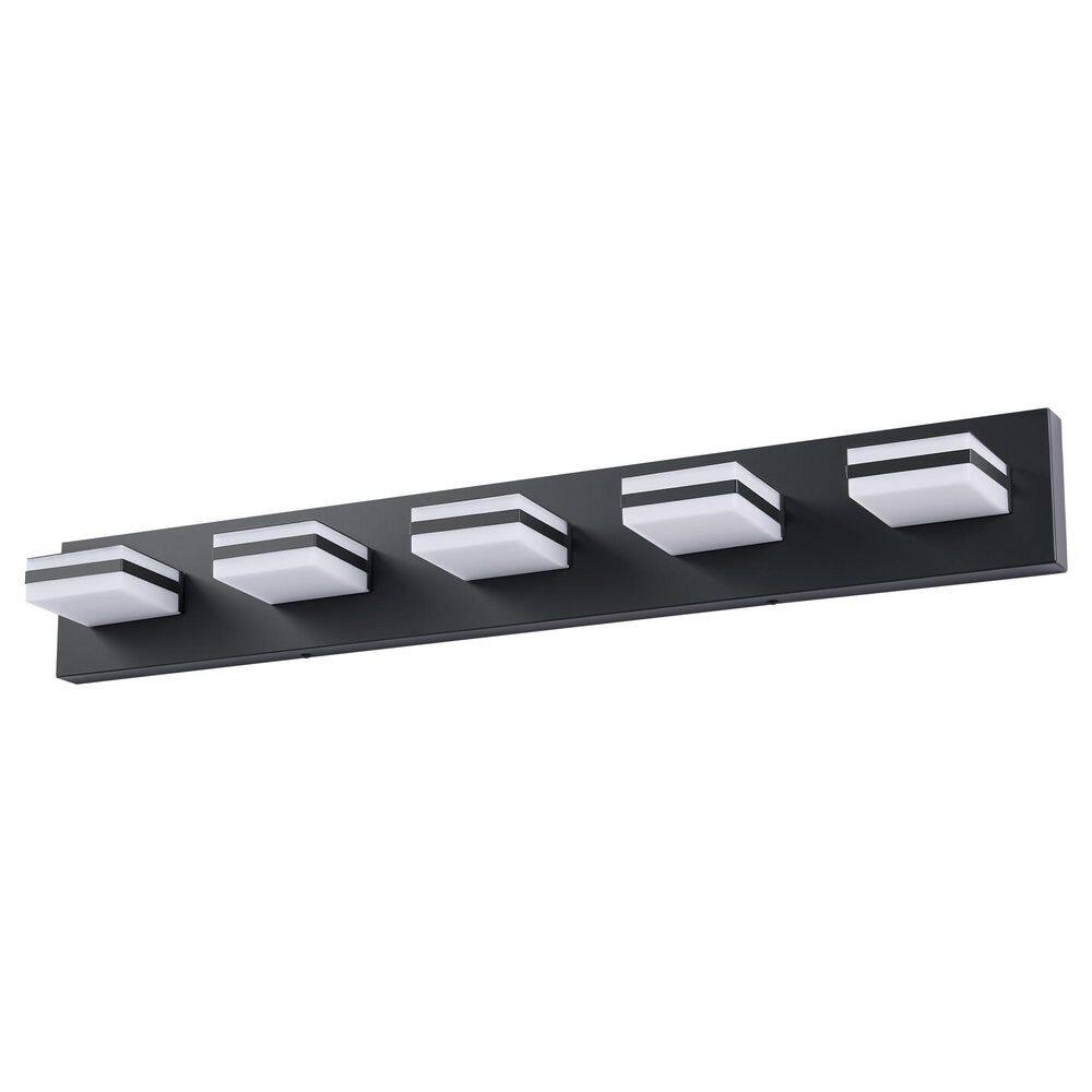 33.5 in. 5-Light Matte Black 3CCT Adjustable Modern LED Vanity Light with Memory Function Rotatable Shades price history on PriceWatchPro