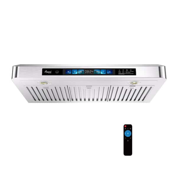 36 in. Under Cabinet Range Hood, 900 CFM, 4-Speed, Voice/Gesture/Touch/Remote Control, LED, SS, 3 Vents, Baffle Filters