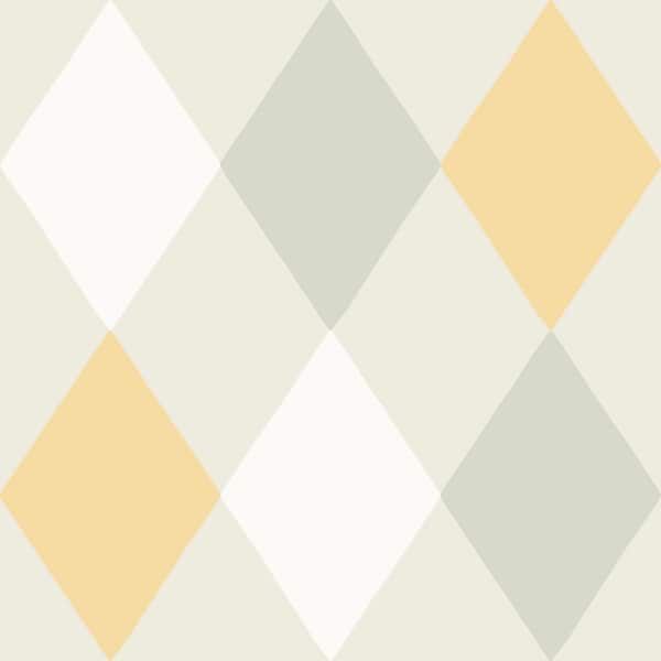 A-Street Prints Yellow Kalas Pastel Diamond Paper Non-Pasted Non-Woven Matte Wallpaper