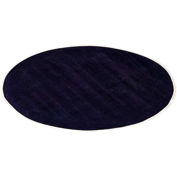 Overdyed Purple 6 ft. x 6 ft. Solid Wool Indoor Area Rug