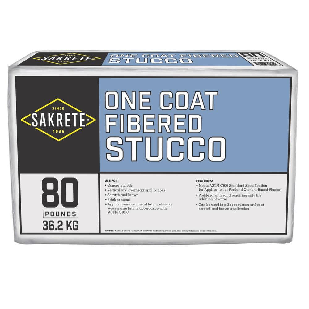 SAKRETE 80 lb. Fibered Stucco Mix 65400001 - The Home Depot