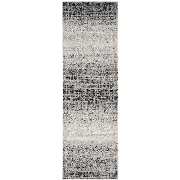 SAFAVIEH Adirondack Silver/Black 3 ft. x 16 ft. Solid Gradient Runner Rug