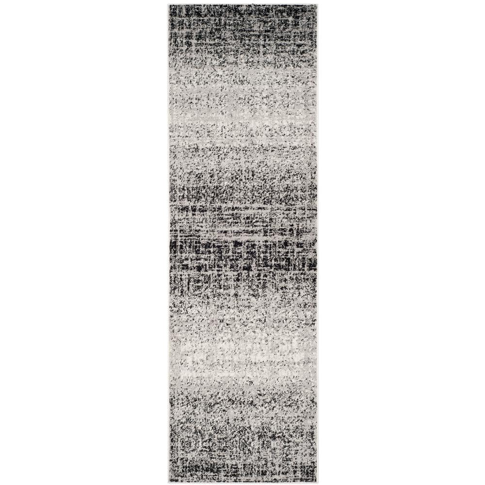 SAFAVIEH Adirondack Silver/Black 3 ft. x 8 ft. Solid Gradient Runner ...