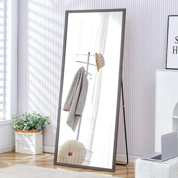 Unbranded 31.5 in. W x 71 in. H Fourth Generation Rectangle Solid Wood Frame Full-Length or Wall Mounted Mirror, for Living Room