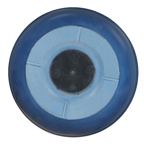 Vigoro Felecia Large Blue Resin Round Lightweight Planter with