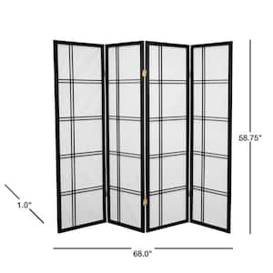 5 ft. Black 4-Panel Room Divider