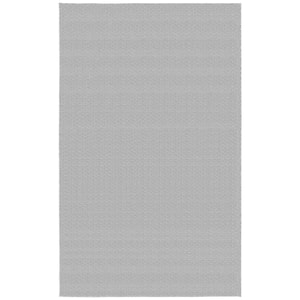 Medallion Silver 4 ft. x 6 ft. Casual Tufted Solid Color Checkered Polypropylene Area Rug