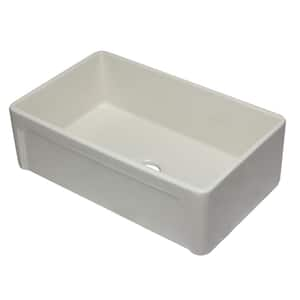 AB3320SB-B Farmhouse Fireclay 32.625 in. Single Bowl Kitchen Sink in Biscuit