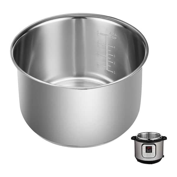 3 qt. Stainless Steel Inner Cooking Stock Pots Silver Finish Food-Grade Non-Stick Dishwasher Safe for Multi-Cookers