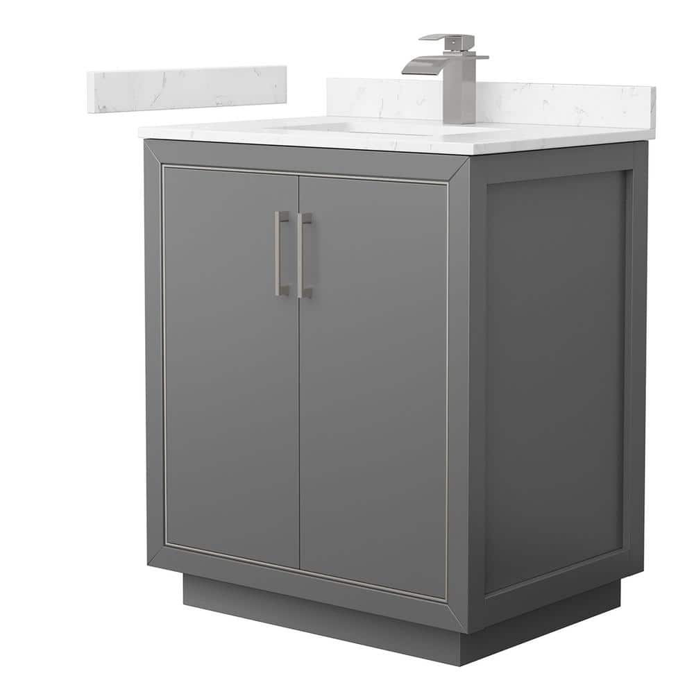 Icon 30 in. W x 22 in. D x 35 in. H Single Bath Vanity in Dark Gray with Carrara Cultured Marble Top price history on PriceWatchPro
