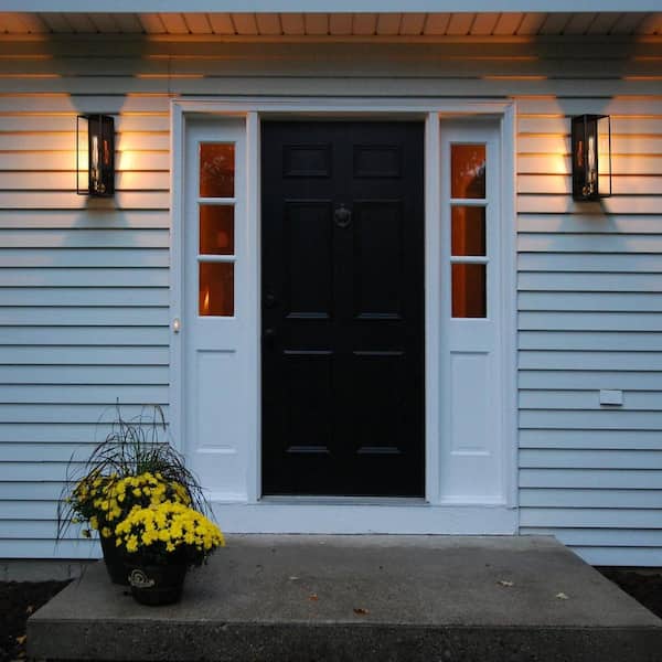 1-Light Dark Bronze Finish Brass Outdoor Wall Lantern Sconce with Tempered Clear Glass