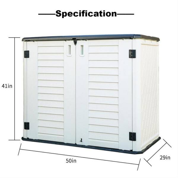 Buy 50 in. W x 29 in. D x 41 in. H Off White HDPE Outdoor Storage