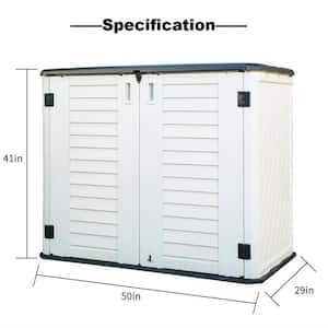 50 in. W x 29 in. D x 41 in. H White HDPE Outdoor Storage Cabinet (shelves not included)
