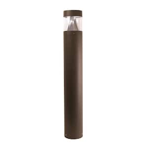 42 in. x 6.3 in. 120-Volt to 277-Volt Round Line-Voltage Bronze LED Bollard Light Exterior Surface Mounted Aluminum