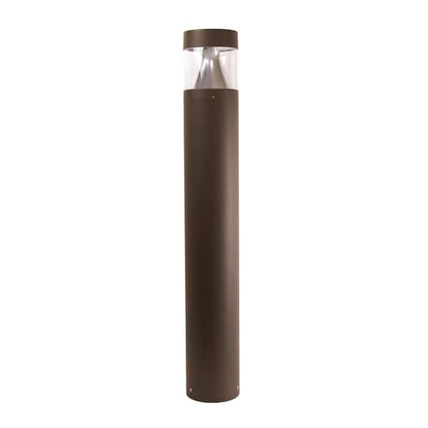 SOLUS 42 in. x 6.3 in. 120-Volt to 277-Volt Round Line-Voltage Bronze LED Bollard Light Exterior Surface Mounted Aluminum