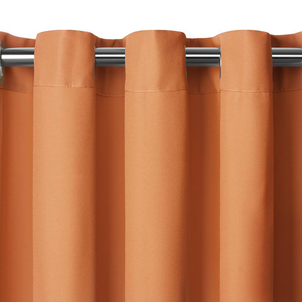 Connor Orange Polyester Room-Darkening Grommet Window Panel 52" x 108"