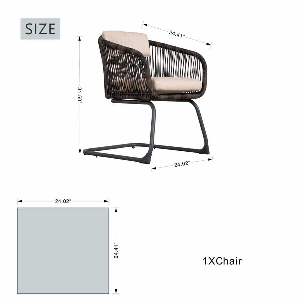 Size chart for a single outdoor chair.