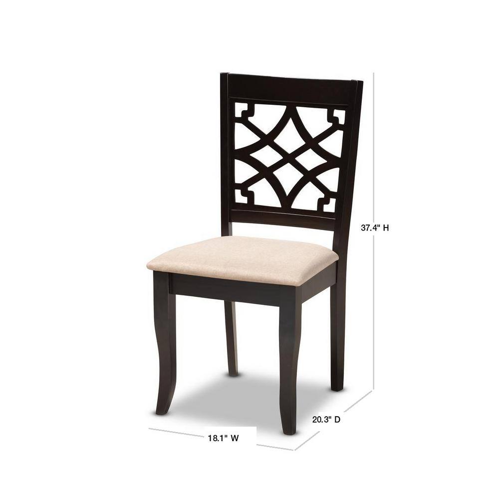 Espresso Oak and Sand Upholstered Parsons Dining Chair