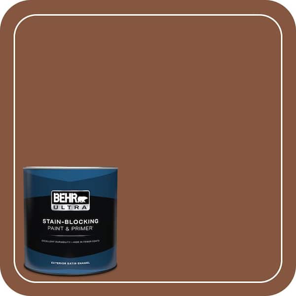 BEHR ULTRA 1 qt. #230F-7 Florence Brown Satin Enamel Exterior Paint & Primer