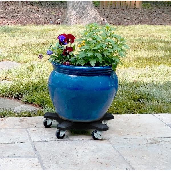 14-Inch Black Heavy Duty Wheeled Plant Stand